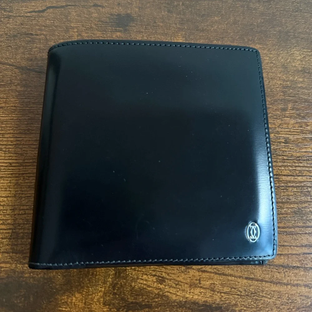 Cartier Black Leather Bifold Wallet